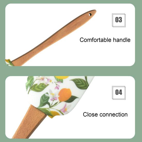 Raspador de Pastel Colorido de Silicona Antiarañazos Portátil Espátula para Crema de Postre Suministros para el Hogar