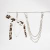Fashion Imitation Pearl Leopard Print Bow Keychains Women Pendant Key Chain Bag Backpack Keyring Y2K Accessories