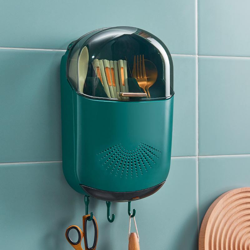 Dish Drainer Holder Wall-mounted Chopsticks Basket Spoon Fork Tableware Storage Box