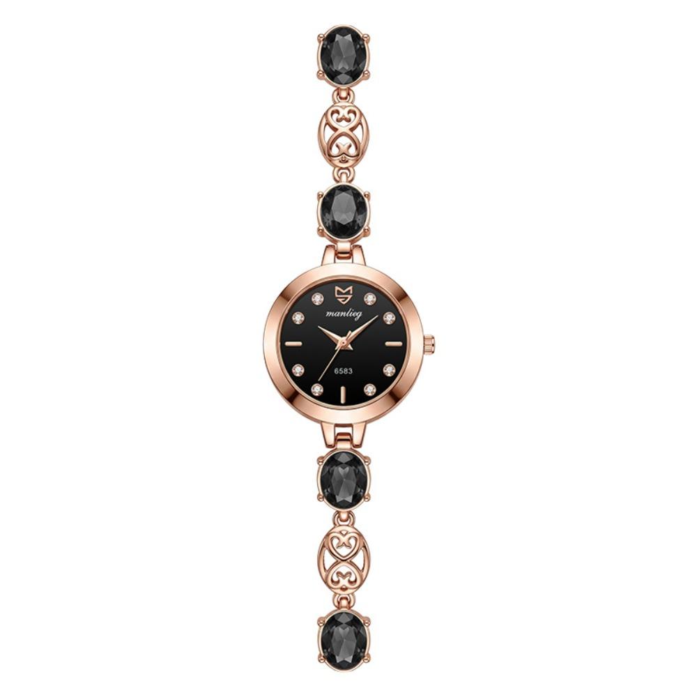 with Adjustable Bracelet Quartz Watches Rhinestone Wrist Decoration Rotundity Shaped Watch Gift