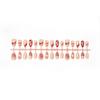 30Pcs Gold-Plated Ultra-Short Almond Strawberry Cat Eye Nail Tips