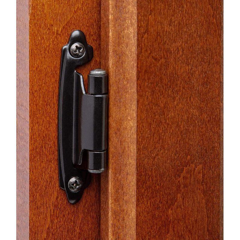 Cabinet Hinge Brushed Nickel for Kitchen Cabinet Doors (1 Pair-2 Pieces)-1/2"Covered (Variable)-Self-Closing Kitchen Cabinet Hinges Flush Mounting