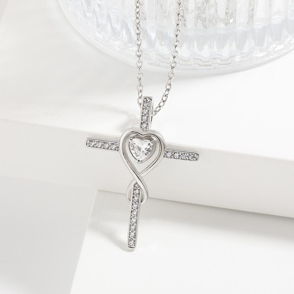 New Star Stone Pendant Fashion Love Infinite Love Cross Necklace