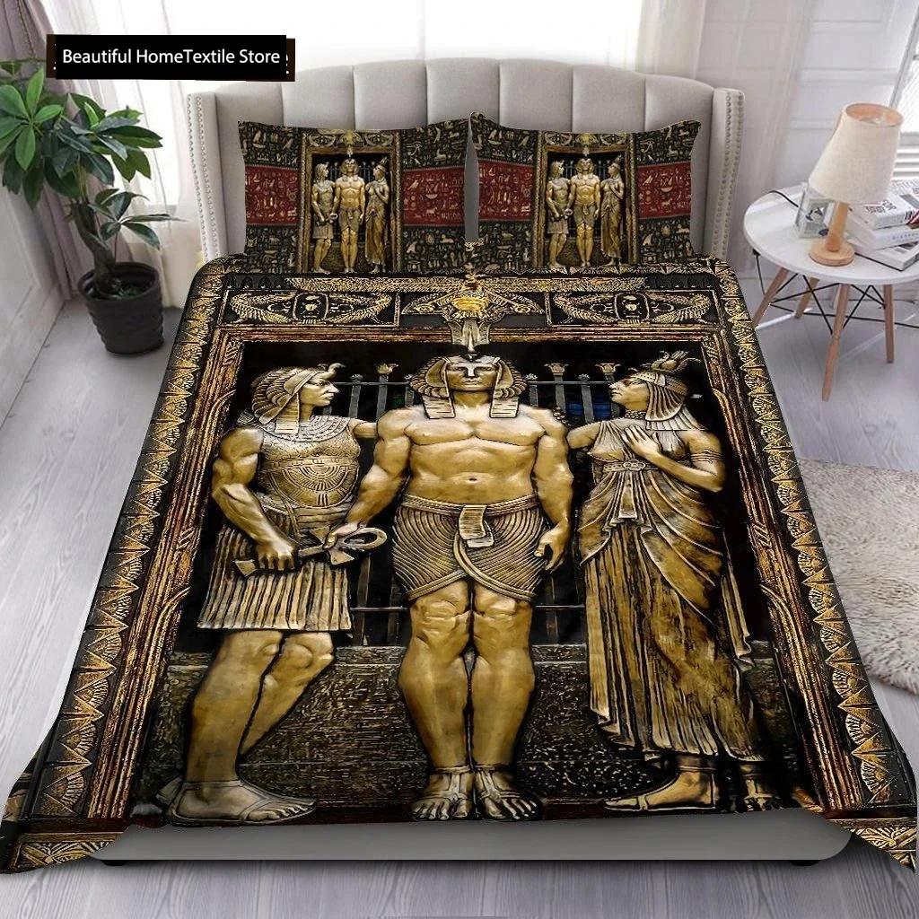 Ancient Egypt Anubis Egyptian Symbol Culture Comfortable Duvet Quilt Cover Pillowcase Bedding Set Children Bedroom Home Textile