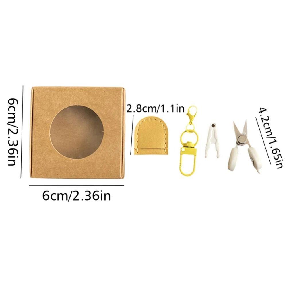 High Precision Art Mini Scissors Colorful Hook Buckle Keychain Design Sewing Embroidery Snips with Protective Cover