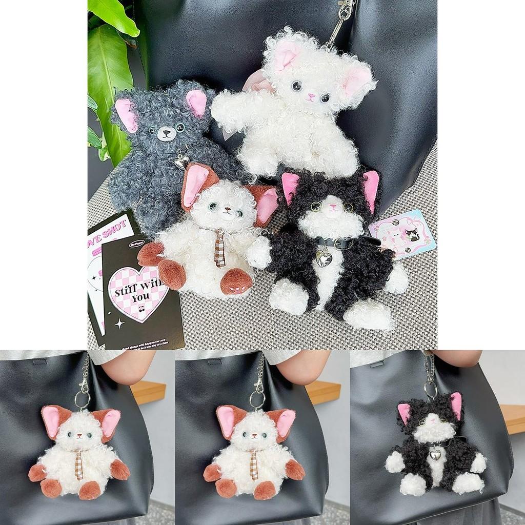Cute Cartoon Devon Rex Cat Plush Keychain Delightful Gift For Cat Enthusiasts
