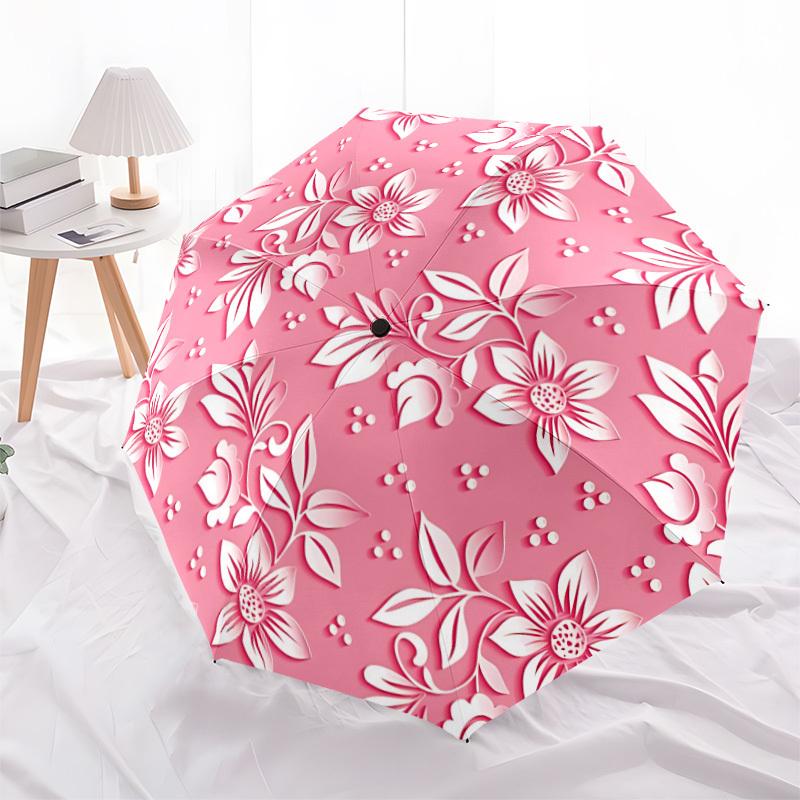 1pc Floral Pattern Automatic Folding Umbrella. Portable Collapsible Design, Best  Birthday Festival Gift Yy250924154