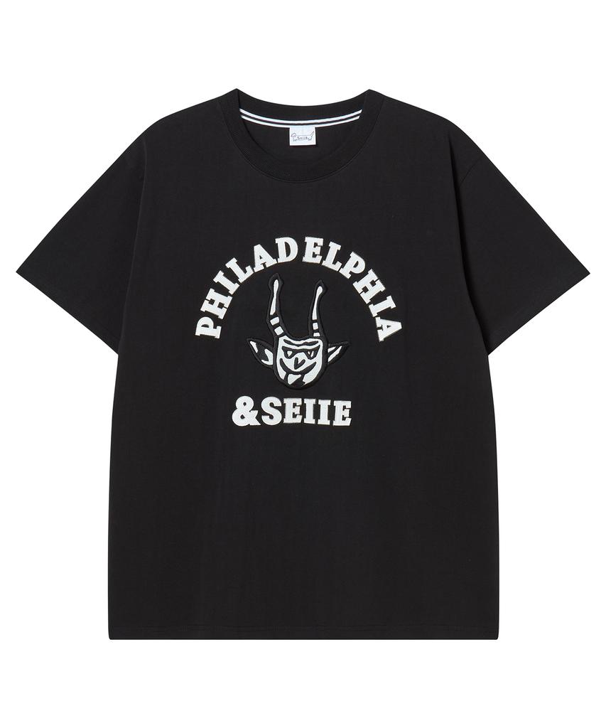 Seie Devil Oversized Applique Tee Black