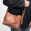 Yocipa Leather Bucket Bag for Women, 3-Way Shoulder Bag, Handbag, Crossbody Bag, Genuine Leather Tote Bag, Large Capacity, Lightweight, Stylish,