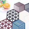 Desktop Geometric Hollow Non-slip Silicone Heat Resistance Trivet Mats Coaster Cup Pad Placemat