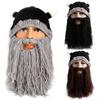 Fashion Creative Wool Knit Ox Horn Beard Hat Warm Comfortable Beanie Hat Halloween Gifts