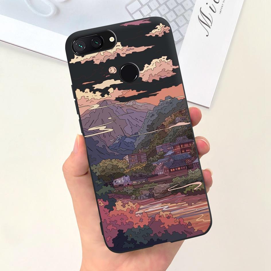 Für Xiaomi Mi 8 Lite Hülle 6,26" Mode Landschaft Mädchen Bumper Weiche Silikon Handyhülle Für Xiomi Mi 8 Lite Funda Mi8Lite Tasche