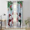 Christmas Tree Snowman Snowflake Window Curtains for Bedroom Luxury Kitchen Curtains Living Room Christmas Curtains