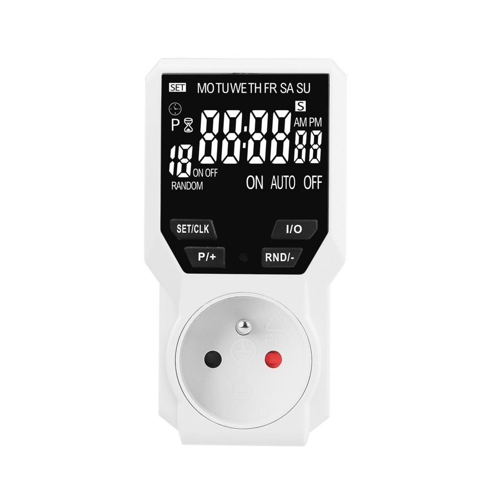 AC230V 16A Digital Timer Switch Programmable Electronic Timing Socket Outlet Appliance Time Control Timed Countdown EU Plug