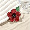 Fashion Oil-drop Rhinestone Poppy Flower Brooch, High-end Style Brooch, Women's Personalized Gender Pin