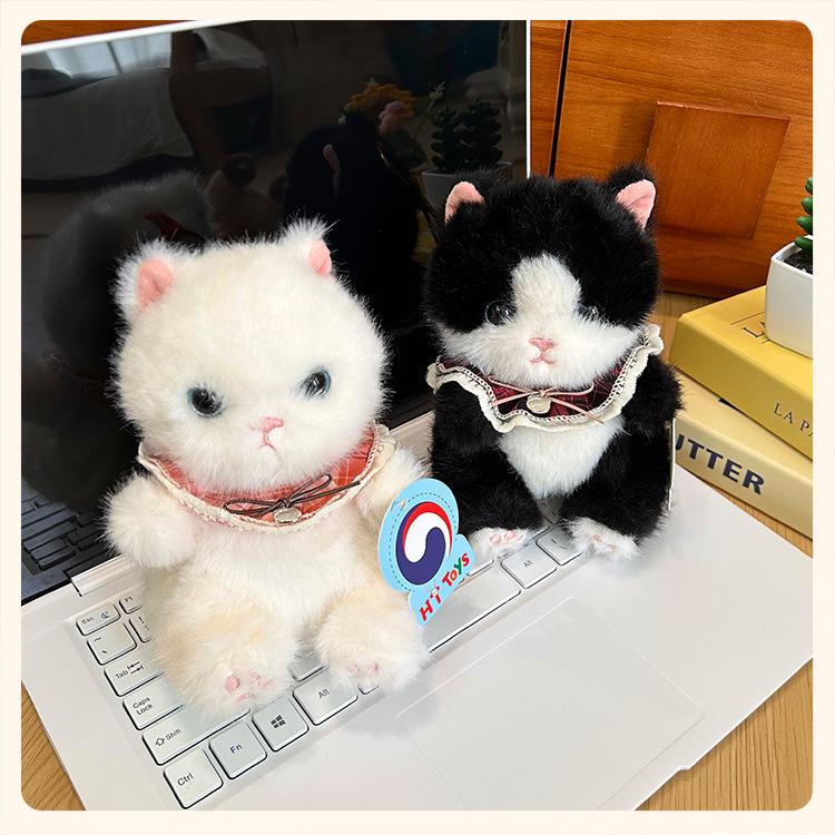 Adorable Flower Cat Plush Desk Companion & Backpack Pendant