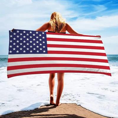 Strandtuch Schnelltrocknend Sandfrei Groß USA Flagge Badetuch Für Erwachsene Schwimmbad Reise Matte Sommerurlaub Decke