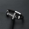 Braccialetto in Pelle con Martello di Thor Vichingo Vintage Uomo Rune Nordiche Mjolnir Braccialetto Punk Amuleti Fatti a Mano Gioielli Scandinavi Regalo