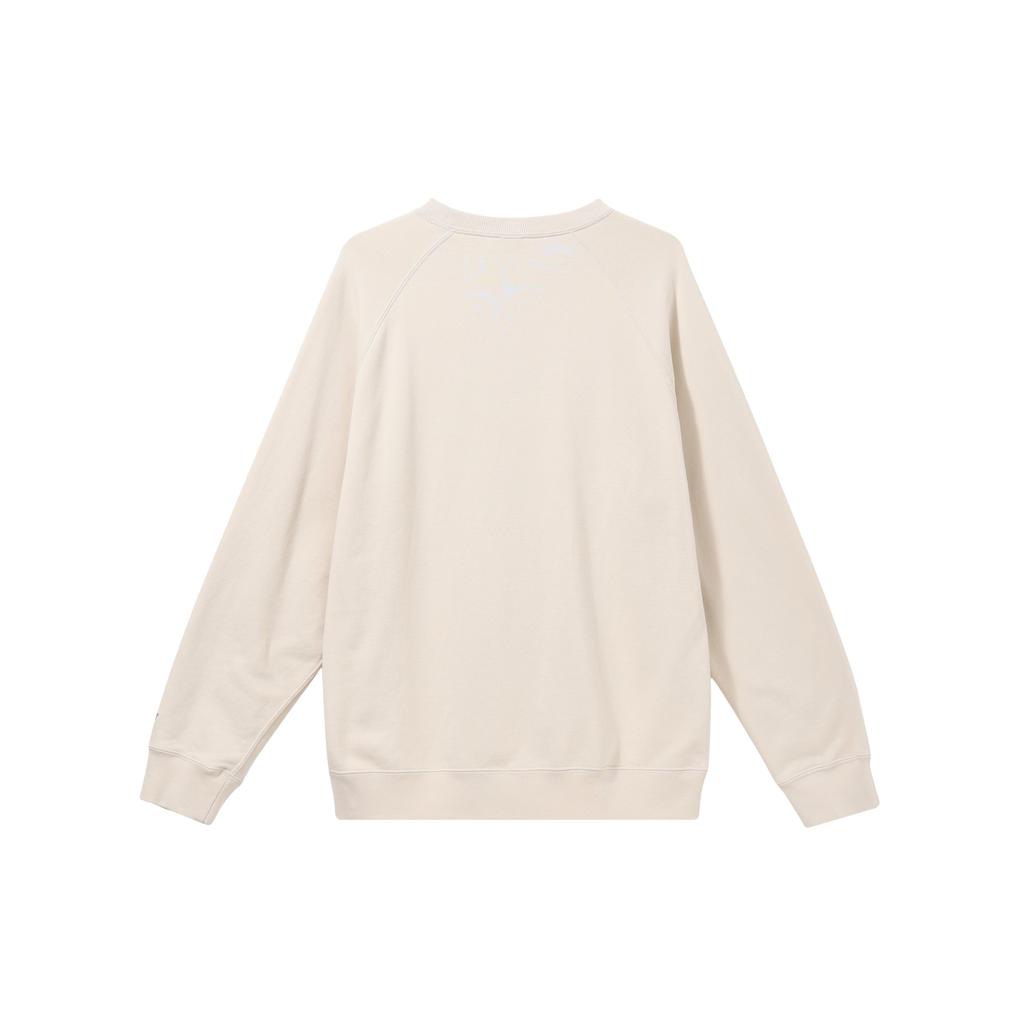 Uniqlo X Peanuts Collaboration Snoopy Pattern Letter Raglan Crew Neck Long Sleeve T-Shirt Unisex Tops Light-Beige 467110-30