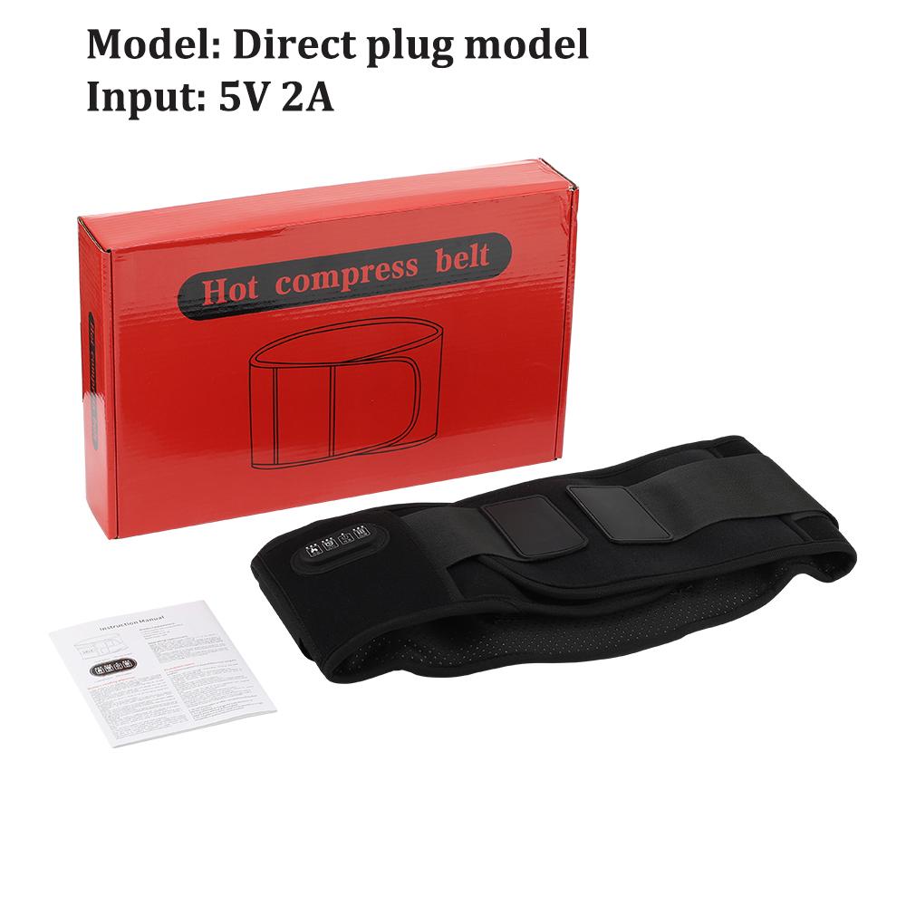 

Двусторонний нагрев Пояс для массажа живота и талии Терапия красным светом Горячий компресс Вибрация Массажер для спины и поясницы Поясничная поддержка чёрный