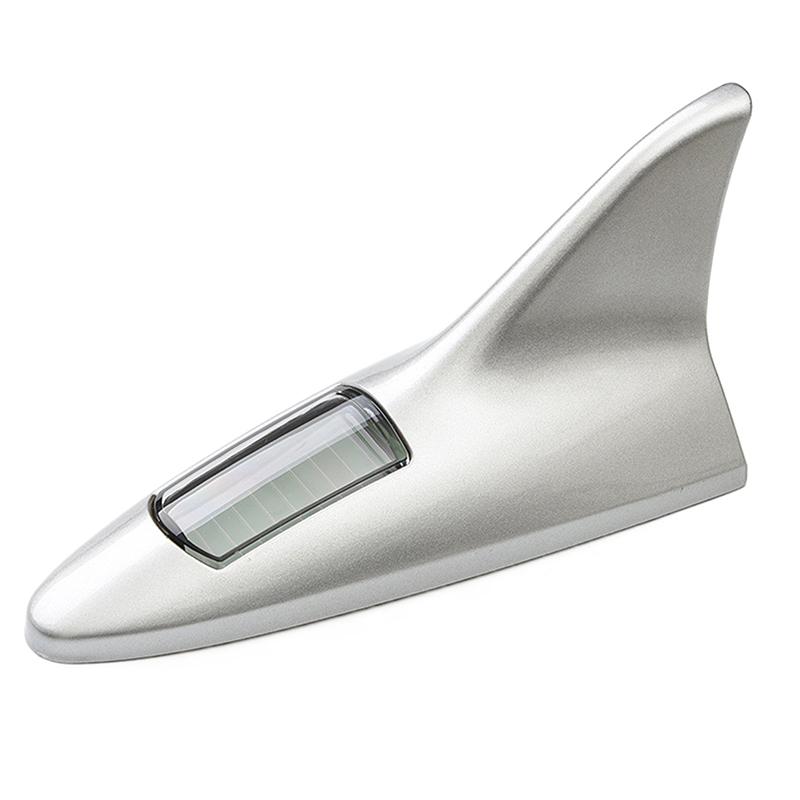 Universal Car Shark Fin Antenna Roof Tail Modification Light  with Solar LED Light Car Antenna Driving Safety Warning Light