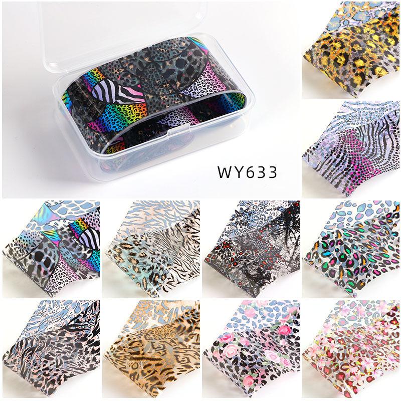 

10 шт./кор. 4*50 см фольга для ногтей Butterflyl цветок переводные наклейки для ногтей наклейки для украшения дизайна ногтей