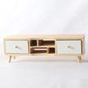 Mini Living Room Wooden Display Cabinet with 2 Drawers Dollhouse TV Stand OB11 Furniture Model