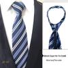 Men's 7cm Easy-Pull Zipper Tie, 1200-Needle Yarn-Dyed Polyester