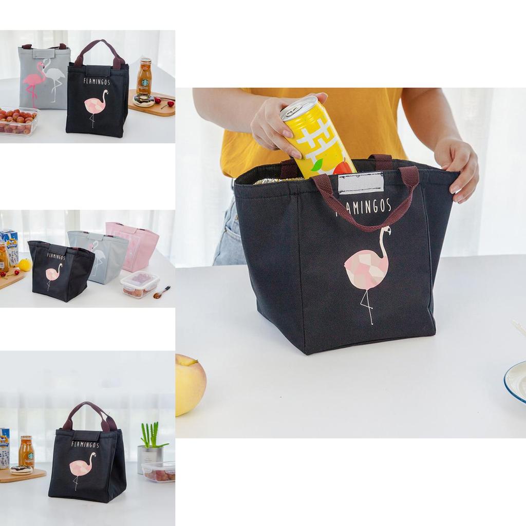 Elegant Flamingo Lunch Bag With Premium Oxford Cloth For Hot And Cold Food Storage