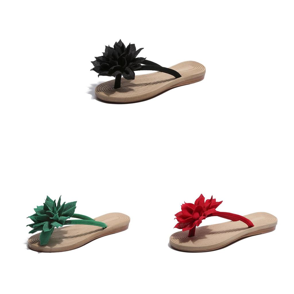 Chic Women Summer Beach Flower Flat Flip Flops Sandals For Relaxed Outdoor Vibes