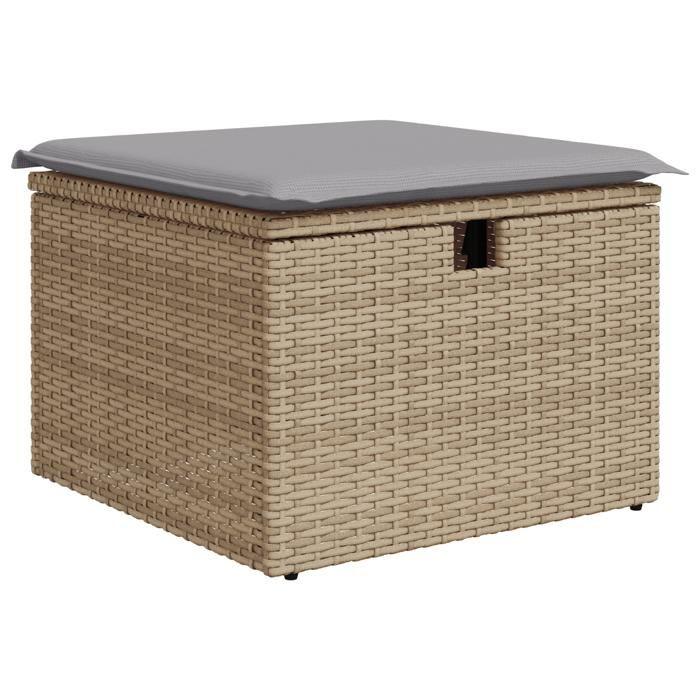 VidaXL Ensemble de canapés de jardin 6 pièces avec coussins beige rattan poly 3359652