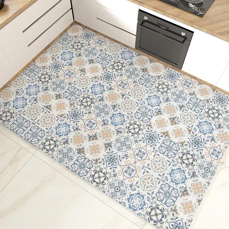 Kitchen Floor Mat Waterproof Pvc Carpet Leather Mats Non-slip Large Rug Home Decoration Area Rugs Alfombra De Cocina