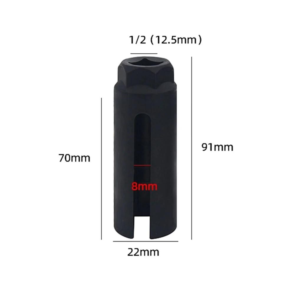 

Socket Wrench Ratchet Wrench 22mm Narrow Mouth Oxygen Sensor Sleeve Cxygen Sensing Drive Socket Wrench Tool For 1/2 Drive