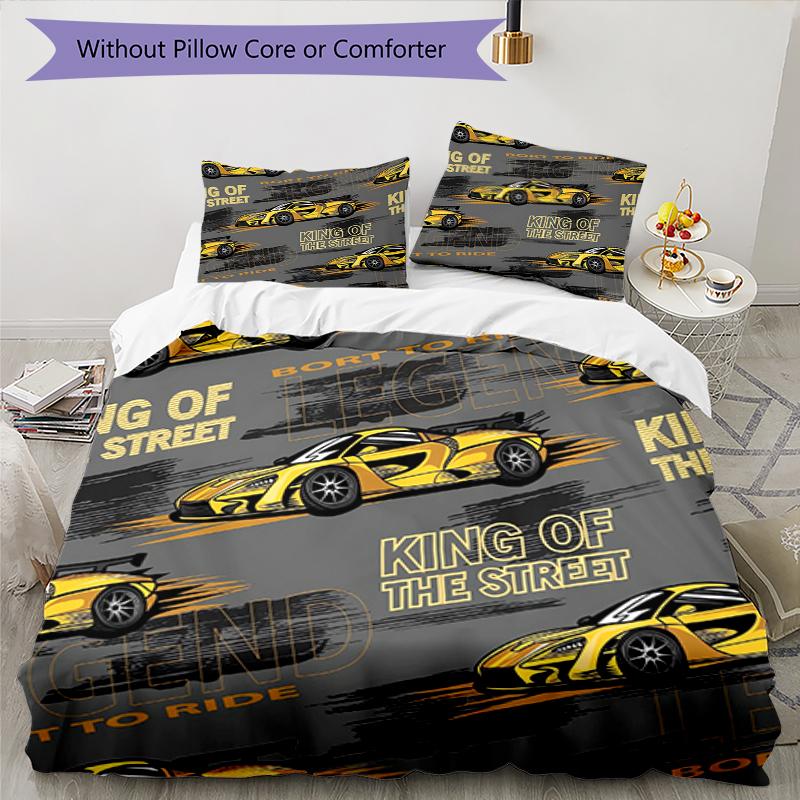 3pcs Racing Bedding Set Duvet Cover Closure Includes 1 Duvet Cover & 2 Pillowcases, Soft and Comfortable for All Seasons.