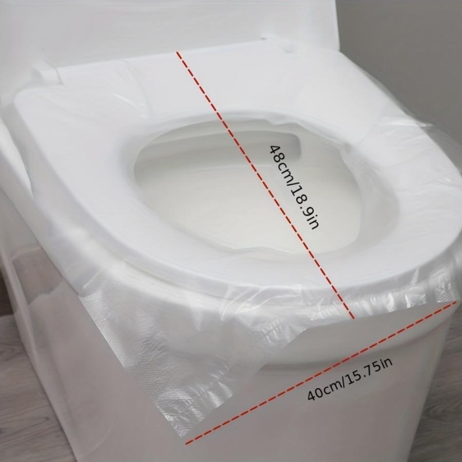 100 teile/beutel Biologisch abbaubare Einweg-Toilettenabdeckung aus Kunststoff Tragbare sichere Reise Badezimmer Toilettenpapier Pad Badezimmerzubehör
