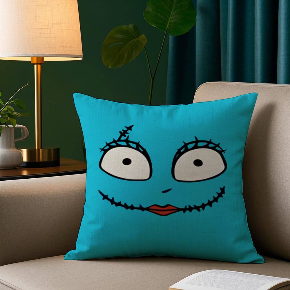Federa per Cuscino Espressioni Horror di Halloween Peluche Corto Stampa Copricuscino Quadrato Cuscini Decorativi per Divano Arredamento Casa
