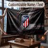 Custom Name Flannel Throw Blanket Atletico Madrid FC Pattern Warm Home Decoration