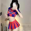 Fußball-WM Themen Sex Uniform Anzug Sexy Cosplay Kurzer Rock Fußball Babe Cheerleading Anzug Rock Frauen