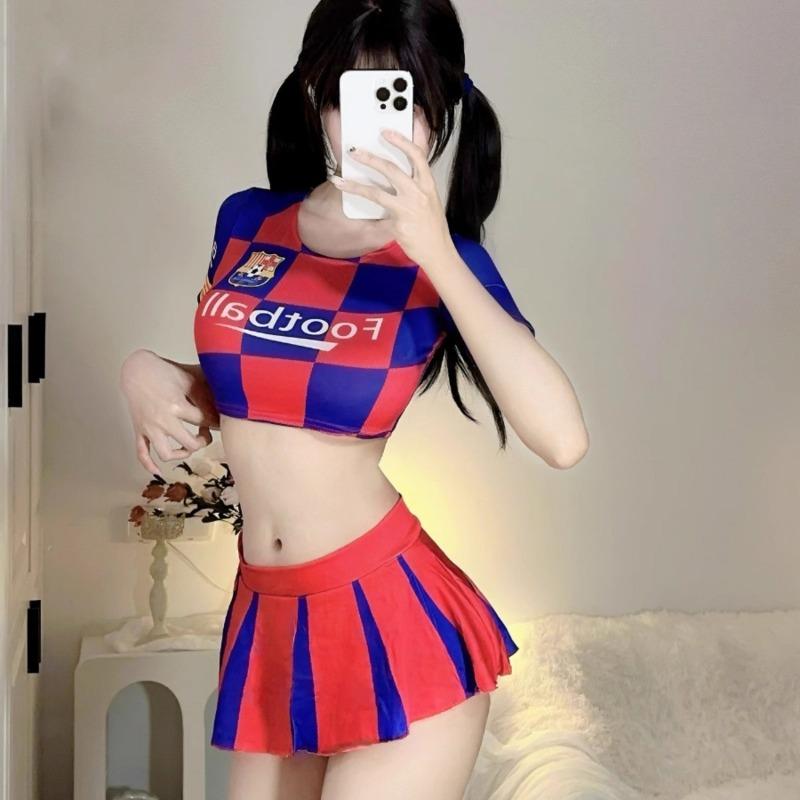 Costum Uniformă Sex Tematic Cupa Mondială Sexy Cosplay Fustă Scurtă Iepuraș Fotbalist Costum Fustă Majoretă Femei