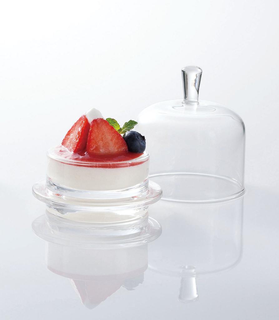 Toyo Sasaki Floral Design Mini Dome Cup Glass Small Plate Glassware, Amuse-Ball Plate, Dish, TS44013-1