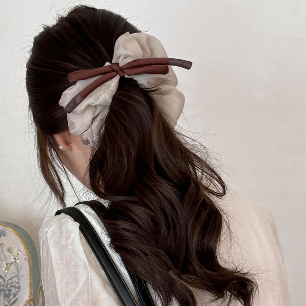 French Chiffon Fabric Fluffy Hair Band, High-end and Sweet Bow Tie, Ethereal Ponytail Tie, Large Intestine Hair Band