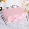 1/2pcs Pink Gift Box, Foldable Gift Box, Pink Box with Ribbon and Lid, Perfect for Engagement, Birthday, and Party Gifts