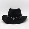Suede Cowboy Hat Jazz Hat Woolen Men'S And Women'S Big Edge Top Hat