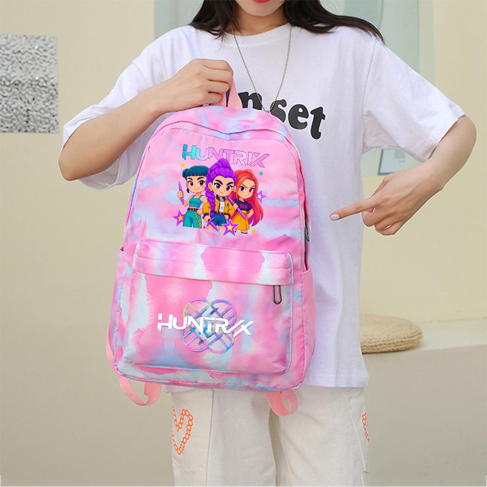 3Pcs/set Cartoon K-Pop Printed Backpack with Pencil Case Lunch Bag for Teenager Girl Boy Bookbag Kid Gift Large Capacity Waterproof Travel Bag