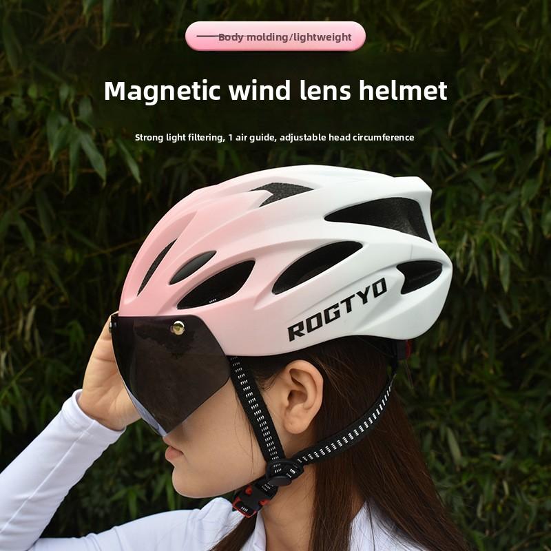 Bicycle Riding Magnetic Suction Goggles Breathable Anti-glare Helmet Tail Light Mountain Bike Road Bike Folding Bicycle Equipment