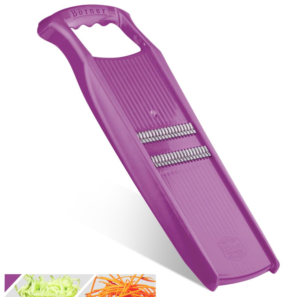Julienne Slicer Roko PowerLine Purple Fruit Vegetable Mandolin Cutter with Premium Blade for Perfect Strips Börner &