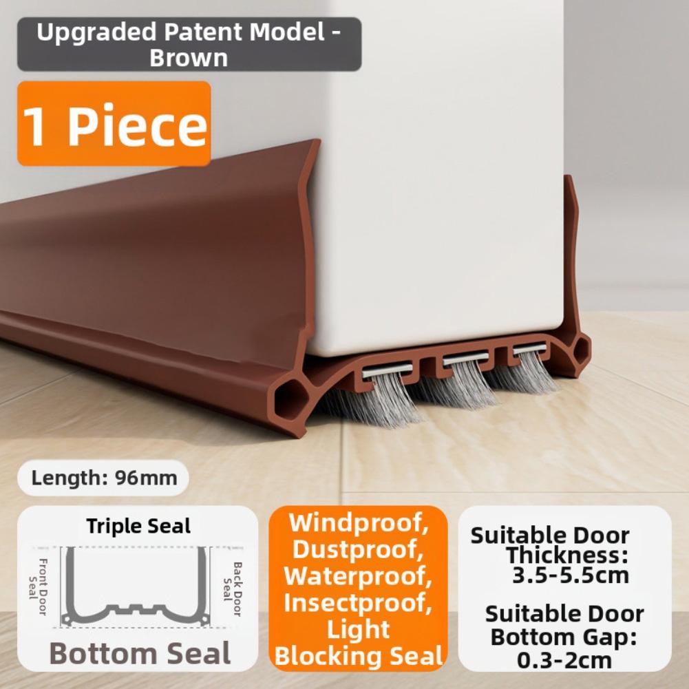Advanced Adjustable Door Bottom Seal Strip with Dual Soundproof Chambers for Noise Reduction and Strong Protection