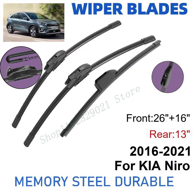 3PCS For KIA Niro 2016-2025 26" + 16"+ 13" Front Rear Wiper Blades Windshield Windscreen Window Cutter Accessories
