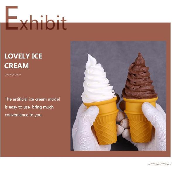 DOITOOL 2 Stück Fake-Eistüten Realistische Eiscreme-Requisite Kunststoff-Eistütenmodelle Künstliche Eistüten für Geburtstagsfeiern Geschäfte