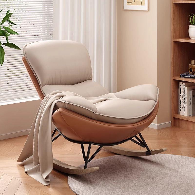 Nordic Adult Recliner Rocking Chair for Living Room, Balcony, or Bedroom